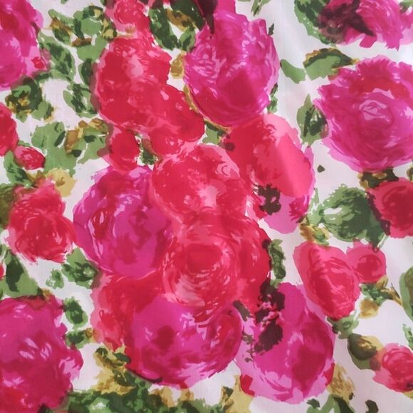 Velvet Top Womens Med Artsy Silk Floral Button-Up Blouse - Picture 6 of 6